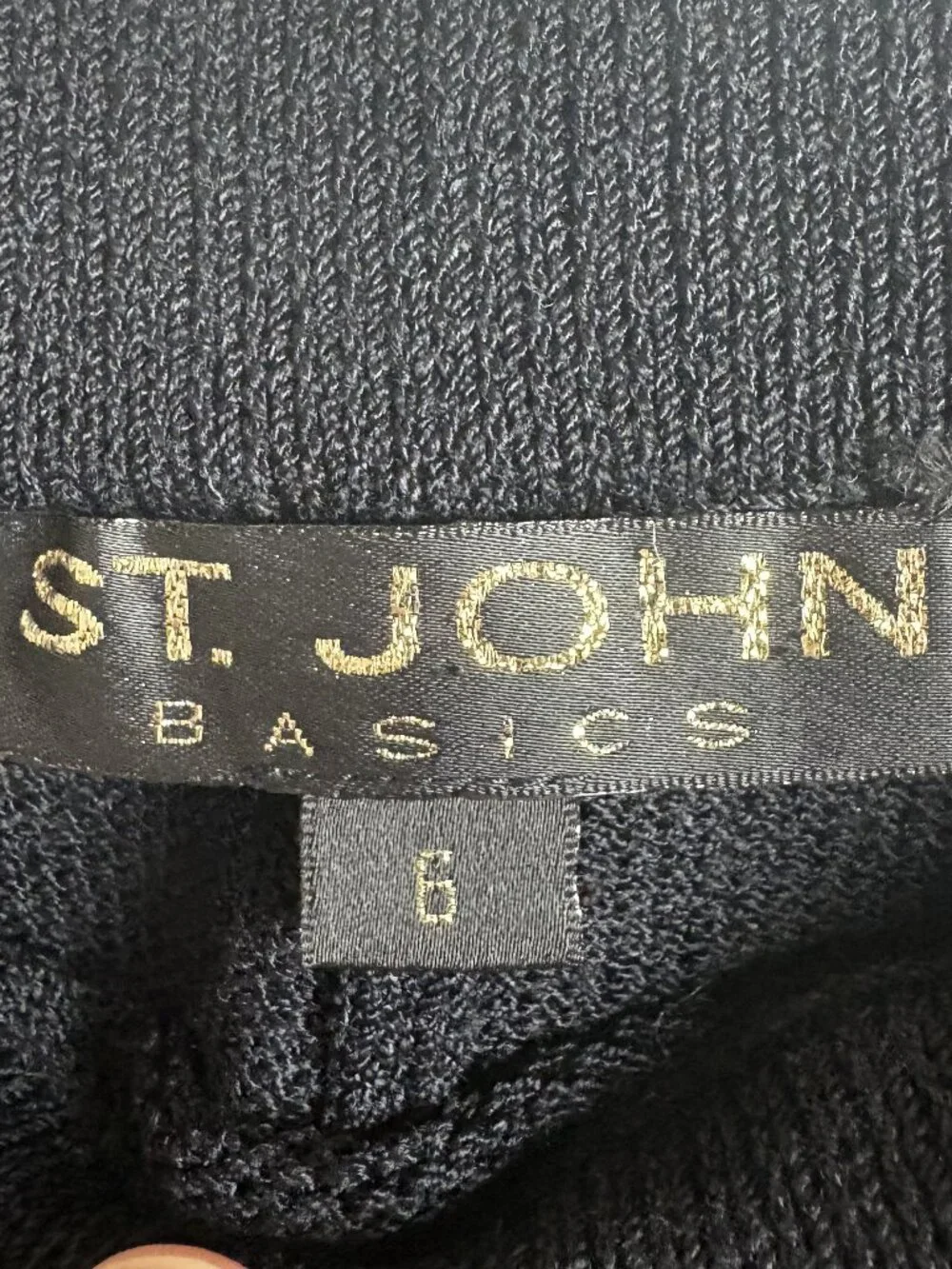 St. John Basics Santana Knit Wide Leg Cropped Pants Women Black Size 6 Luxury